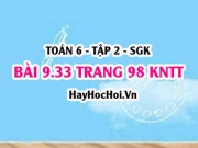 Bài 9.33 trang 98 Toán 6 Tập 2 Kết nối tri thức